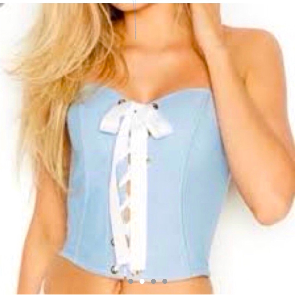 Victoria secret chambray blue corset top